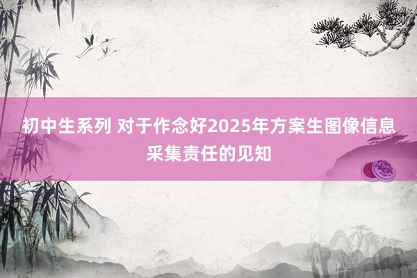 初中生系列 对于作念好2025年方案生图像信息采集责任的见知