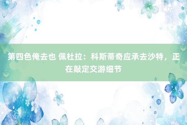 第四色俺去也 佩杜拉：科斯蒂奇应承去沙特，正在敲定交游细节